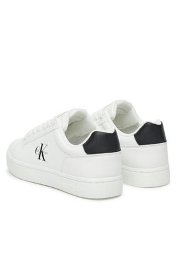 Calvin Klein Jeans Sneakersy Classic Cupsole Mono Lth Wn YW0YW01902 Biały. Kolor: biały. Materiał: skóra
