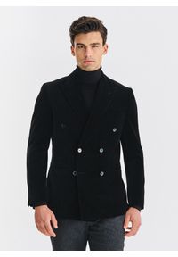 Pako Lorente - PAKO LORENTE – Czarna dwurzędowa marynarka męska. Okazja: na karnawał. Kolor: czarny. Materiał: poliester, bawełna #1