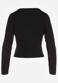 Born2be - Czarny Sweter z Wiskozą Ozdobiony Guzikami Zetisae. Okazja: na co dzień. Kolor: czarny. Materiał: wiskoza. Wzór: aplikacja. Styl: klasyczny, casual, elegancki #6