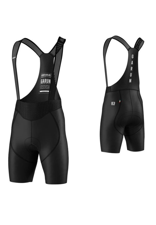 BIEMME - Spodenki rowerowe męskie Biemme Garun Project 25 na szelkach. Kolor: czarny. Sport: kolarstwo