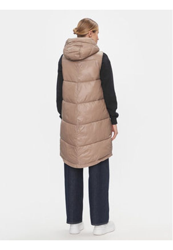 4f - 4F Bezrękawnik 4FAW23TVESF074 Beżowy Regular Fit. Kolor: beżowy. Materiał: syntetyk. Długość rękawa: bez rękawów