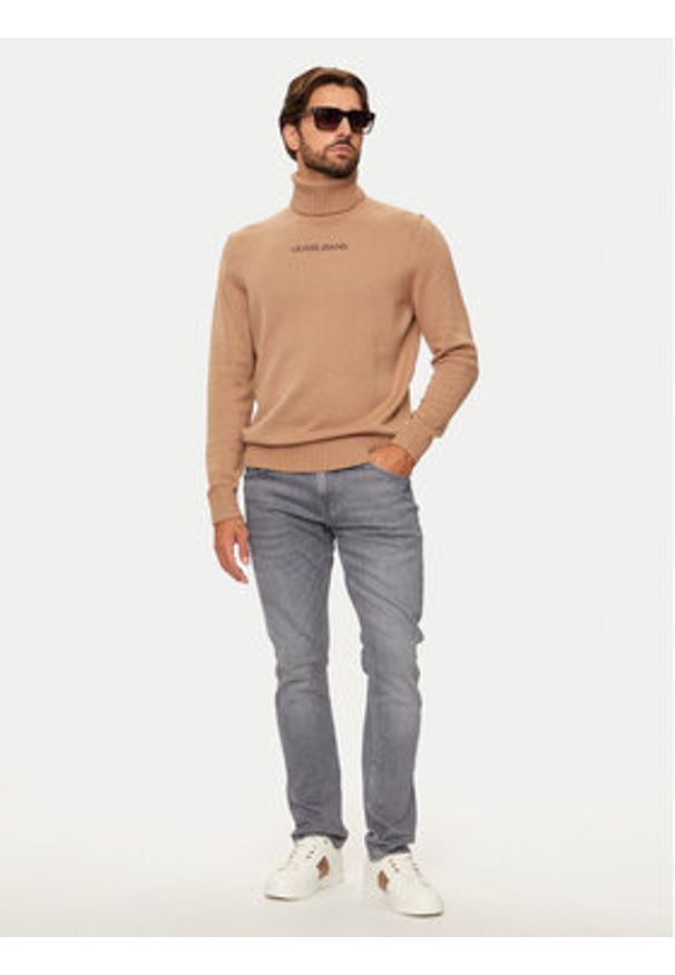 Guess Golf M4BR35 Z3HN2 Beżowy Regular Fit. Typ kołnierza: golf. Kolor: beżowy. Materiał: wełna, syntetyk