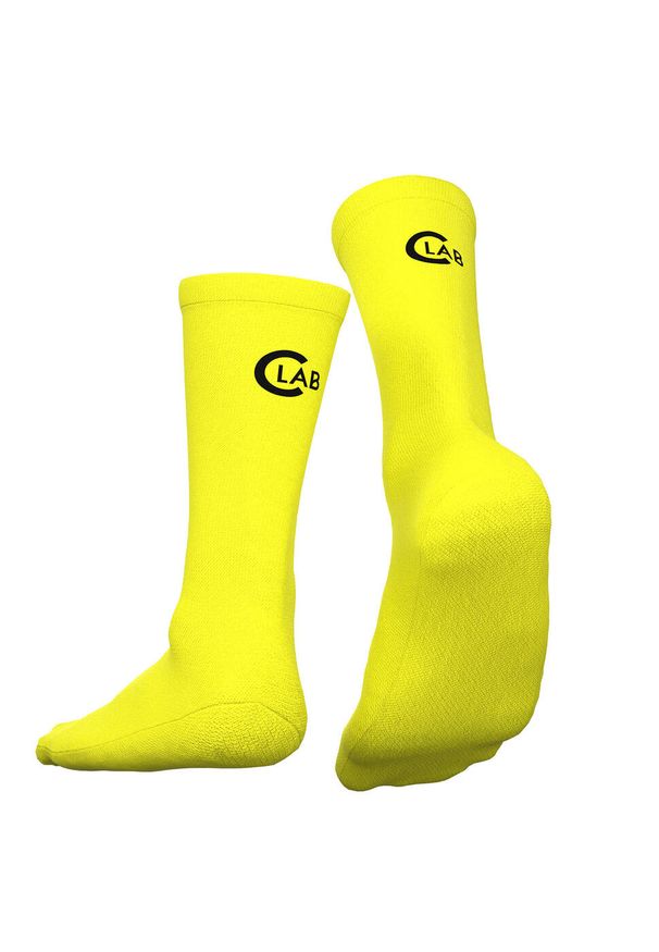 C-LAB - Sportowe skarpety rowerowe - neon żółty. Kolor: żółty