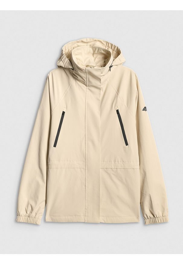 4f - 4F Parka przejściowa membrana 5000 damska - beżowa XXL. Okazja: na co dzień. Kolor: beżowy. Materiał: skóra, materiał. Styl: casual