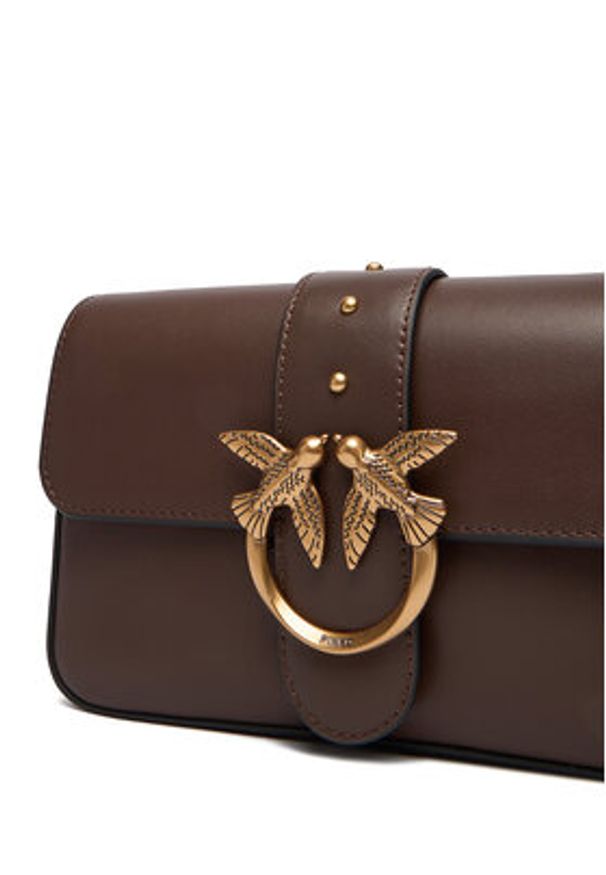 Pinko - PINKO Torebka Love One Mini Slouchy Fl Al 25-26 104340 A0QO Brązowy. Kolor: brązowy. Materiał: skórzane