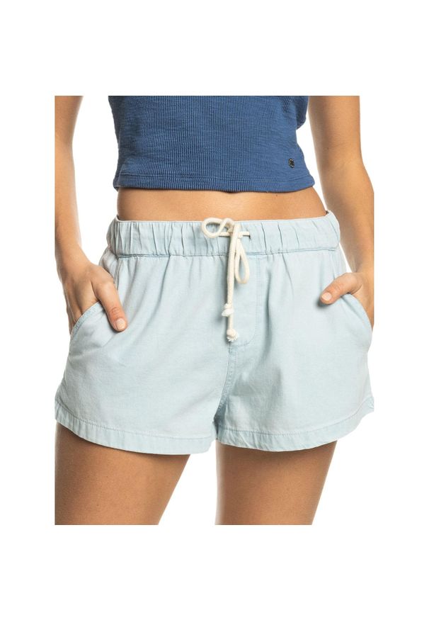 Spodenki turystyczne damskie Roxy Go To The Beach jeansowe. Kolor: niebieski. Materiał: bawełna. Sport: turystyka piesza