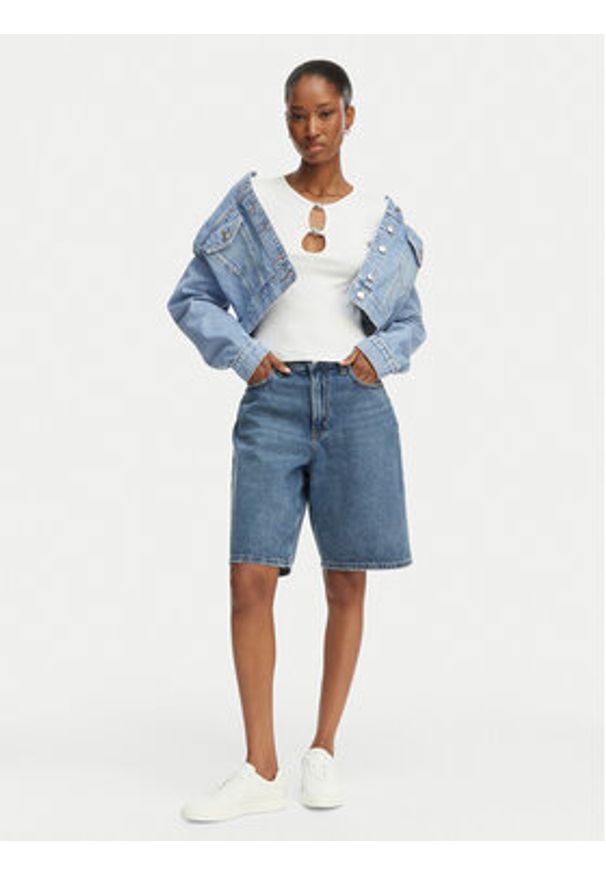 Hugo - HUGO T-Shirt Diheart 50562071 Biały Slim Fit. Kolor: biały. Materiał: bawełna