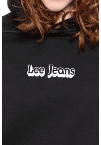 Lee - BLUZA LEE DAMSKA HOODIE BLACK L53WTX01 112112584. Okazja: na uczelnię, na co dzień. Typ kołnierza: kaptur. Materiał: bawełna, materiał, denim, jeans. Wzór: nadruk. Sezon: lato. Styl: sportowy, casual #6