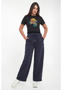 Liu Jo - T-shirt damski z nadrukiem i cyrkoniami LIU JO. Wzór: nadruk #5