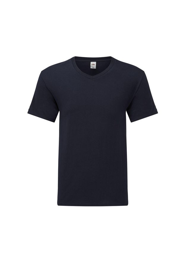FRUIT OF THE LOOM - Koszulka Unisex Dla Dorosłych Z Dekoltem W Serek. Typ kołnierza: dekolt w serek. Kolor: niebieski