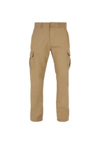 Urban Classics - Męskie Spodnie Cargo Z Prostymi Nogawkami. Kolor: beżowy. Sport: turystyka piesza