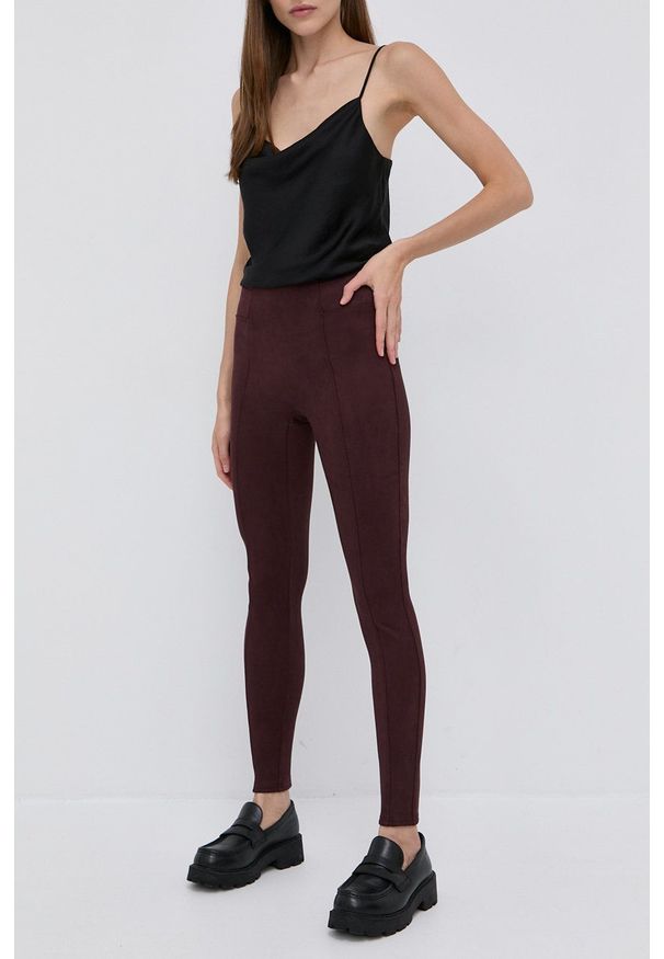 Spanx - Spodnie. Kolor: brązowy. Materiał: dzianina