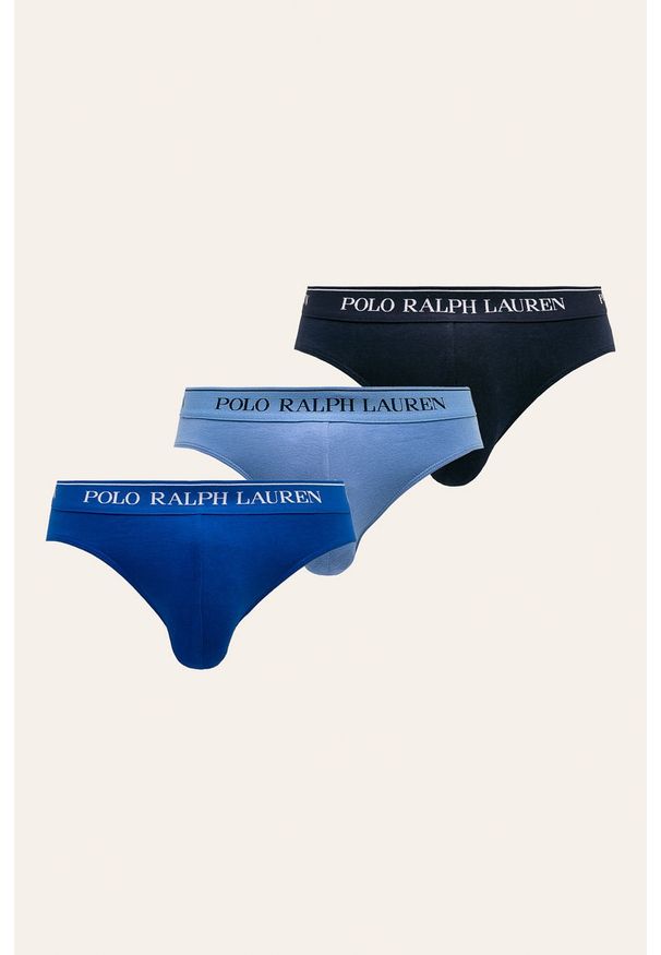 Polo Ralph Lauren - Slipy (3-pack). Kolor: niebieski. Materiał: bawełna, dzianina, elastan. Wzór: gładki