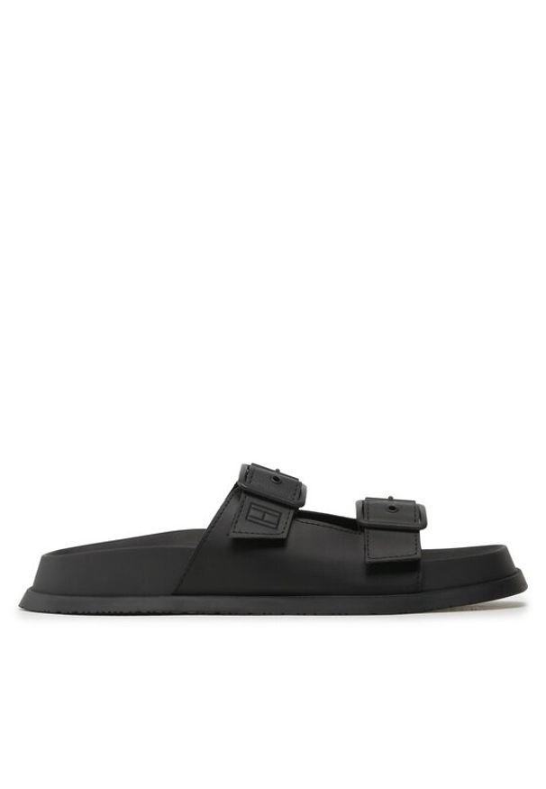 Tommy Jeans Klapki Sandal EM0EM01148 Czarny. Kolor: czarny. Materiał: skóra