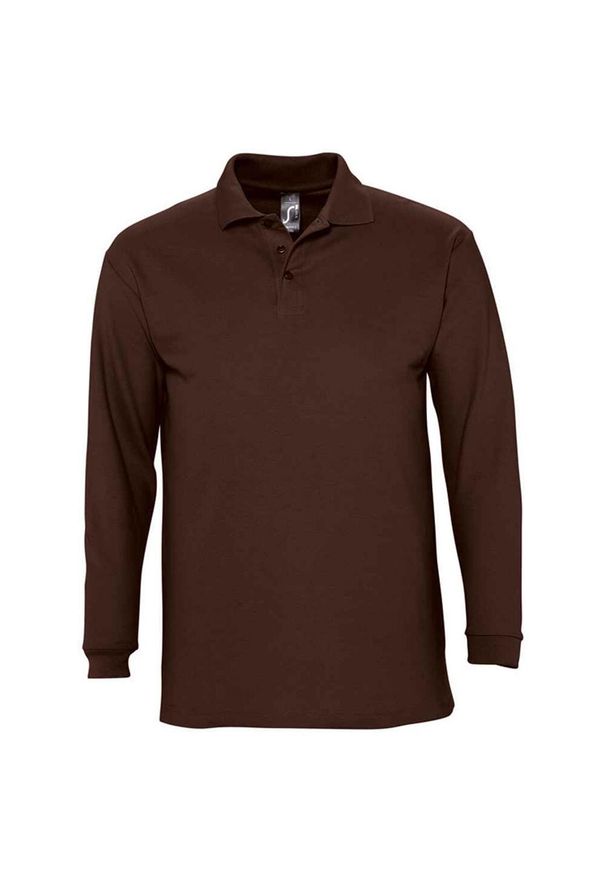 SOL'S - Koszulka Polo Z Długim Rękawem Dla Dorosłych Unisex Winter II. Okazja: na co dzień. Typ kołnierza: polo. Kolor: brązowy. Długość rękawa: długi rękaw. Długość: długie. Styl: casual
