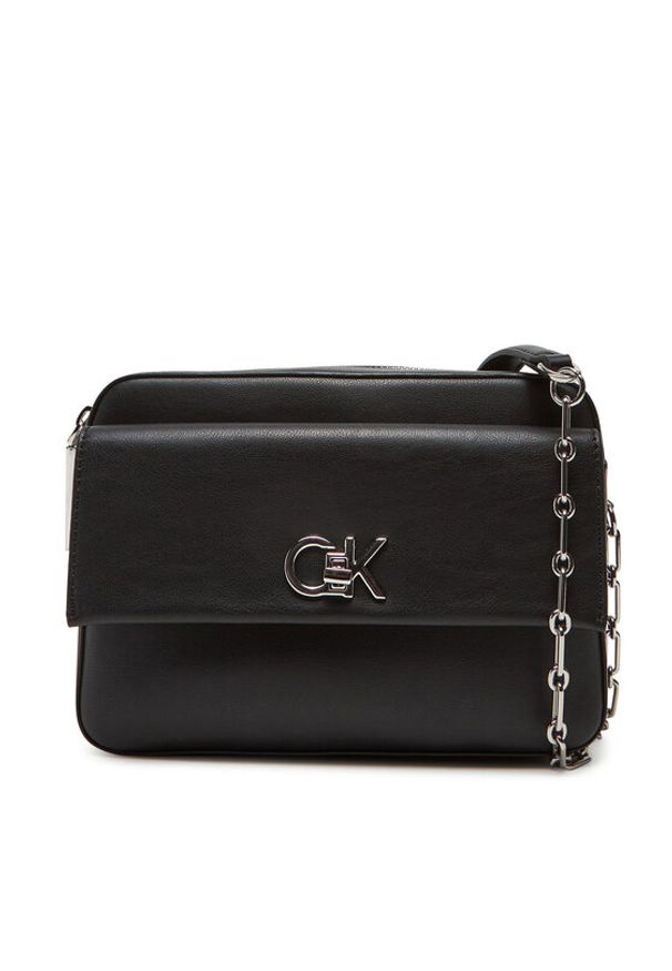 Calvin Klein Torebka Ck Re-Lock Pocket Camera Bag LV04F3102G Czarny. Kolor: czarny. Materiał: skórzane