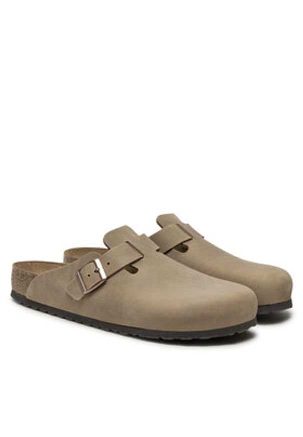 Birkenstock Klapki Boston SFB LEOI 1018147 Brązowy. Kolor: brązowy. Materiał: skóra