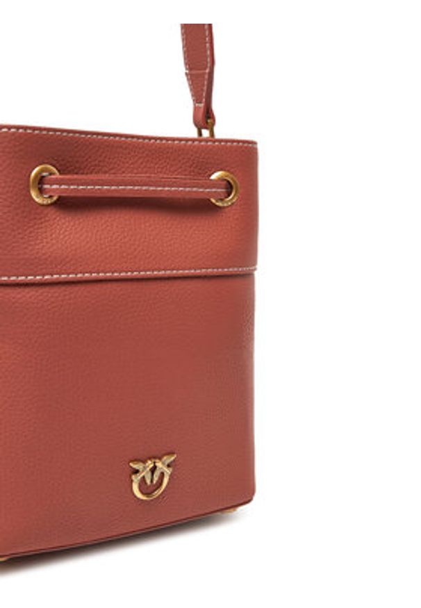 Pinko - PINKO Torebka SECCHIELLO MINI 104303 A29Q L84Q Brązowy. Kolor: brązowy. Materiał: skórzane