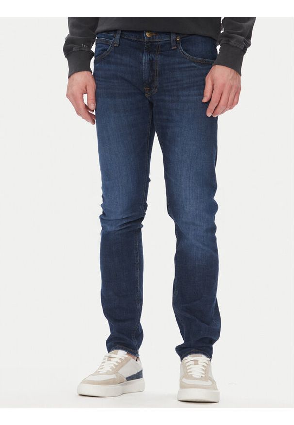 Lee Jeansy Luke 112365111 Granatowy Super Slim Fit. Kolor: niebieski