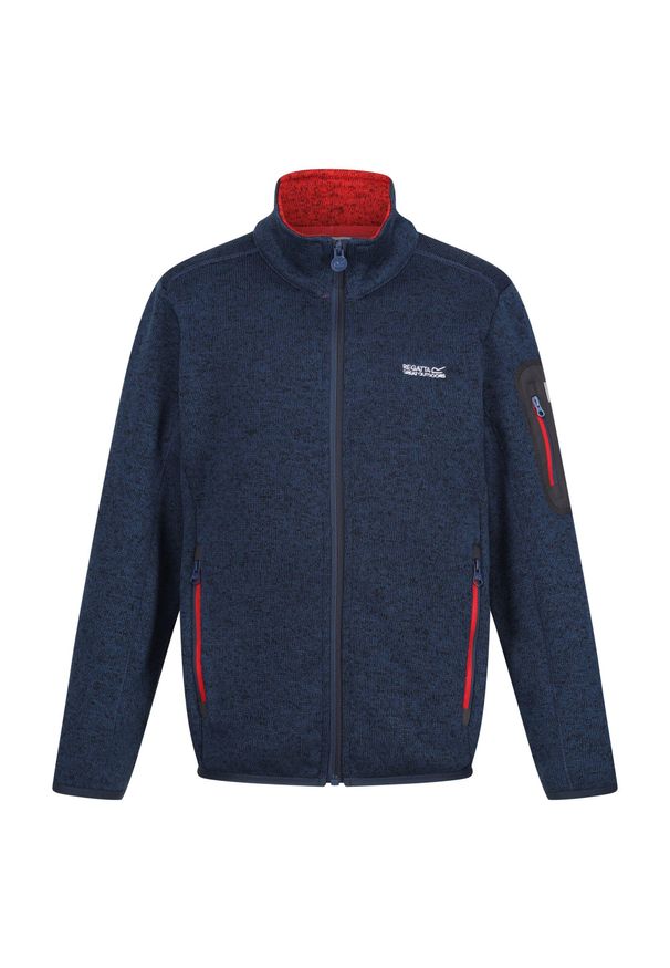 Regatta - Polar dziecięcy Newhill Fleece Jacket. Kolor: czerwony, wielokolorowy, niebieski. Materiał: polar