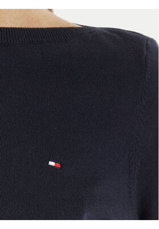 TOMMY HILFIGER - Tommy Hilfiger Sweter WW0WW42050 Granatowy Regular Fit. Kolor: niebieski. Materiał: bawełna