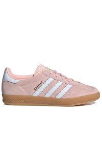 Adidas - Buty adidas Gazelle Indoor IH5484 - różowe. Okazja: na uczelnię. Zapięcie: pasek. Kolor: różowy. Materiał: guma, zamsz, skóra. Szerokość cholewki: normalna. Wzór: aplikacja, paski. Sezon: lato. Model: Adidas Gazelle