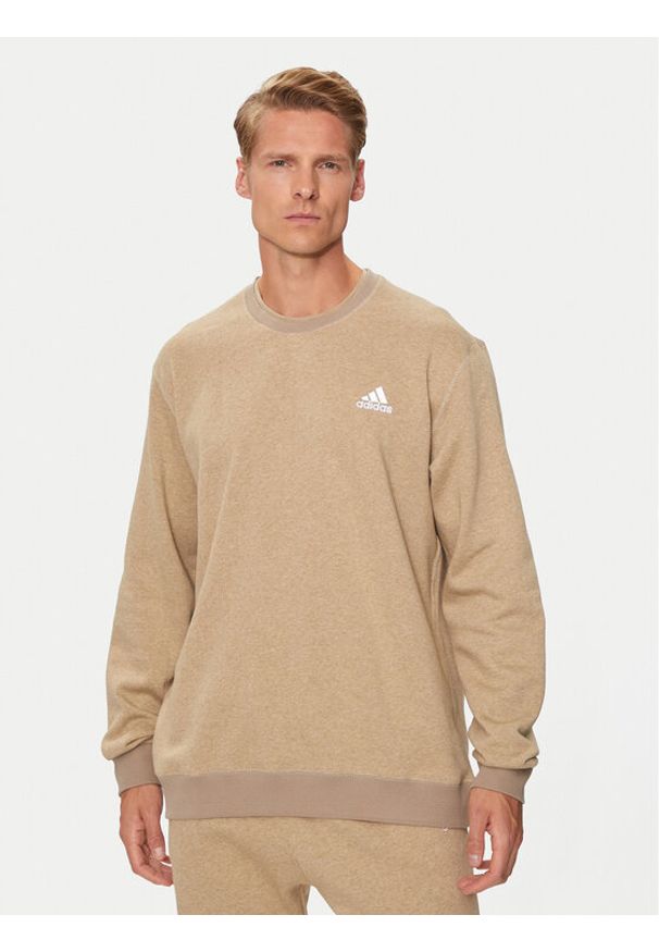 Adidas - adidas Bluza Seasonal Essentials IY6613 Beżowy Regular Fit. Kolor: beżowy. Materiał: bawełna