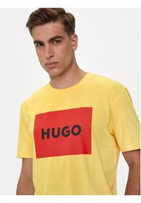 Hugo T-Shirt Dulive222 50467952 Żółty Regular Fit. Kolor: żółty. Materiał: bawełna