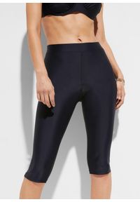 bonprix - Spodnie capri do pływania z elastyczną gumką w talii. Kolor: czarny. Materiał: materiał #1