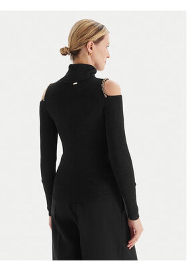 Fracomina Golf FS25WT7020K559Q7 Czarny Slim Fit. Typ kołnierza: golf. Kolor: czarny. Materiał: syntetyk