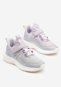 Renee - Szaro-Fioletowe Buty Sportowe Sneakersy z Ozdobnymi Paskami Neolina. Okazja: na co dzień. Zapięcie: pasek. Kolor: szary. Materiał: jeans #5