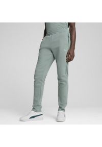 Puma - Męskie spodnie EVOSTRIPE PUMA Green Moon. Kolor: zielony. Materiał: dresówka. Sport: piłka nożna