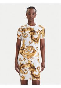 Versace Jeans Couture Sukienka codzienna 80HAO939 JS553 Biały Slim Fit. Okazja: na co dzień. Kolor: biały. Materiał: bawełna. Typ sukienki: proste. Styl: casual #1