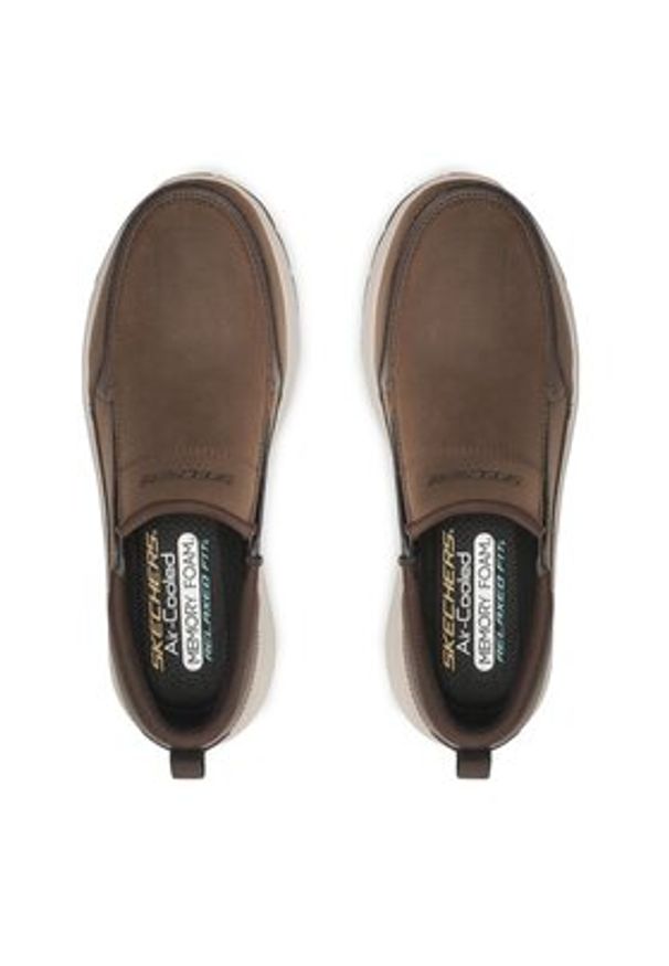 skechers - Skechers Półbuty Harvey 232517/CHOC Brązowy. Kolor: brązowy. Materiał: skóra