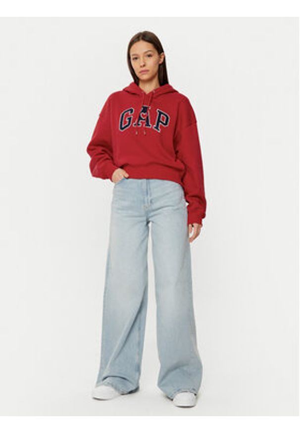 GAP - Gap Bluza 523563-17 Czerwony Relaxed Fit. Kolor: czerwony. Materiał: bawełna
