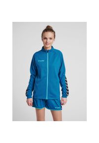 Kurtka damska Hummel Zip hmlAUTHENTIC Poly. Kolor: turkusowy, niebieski, wielokolorowy. Materiał: poliester. Sport: fitness