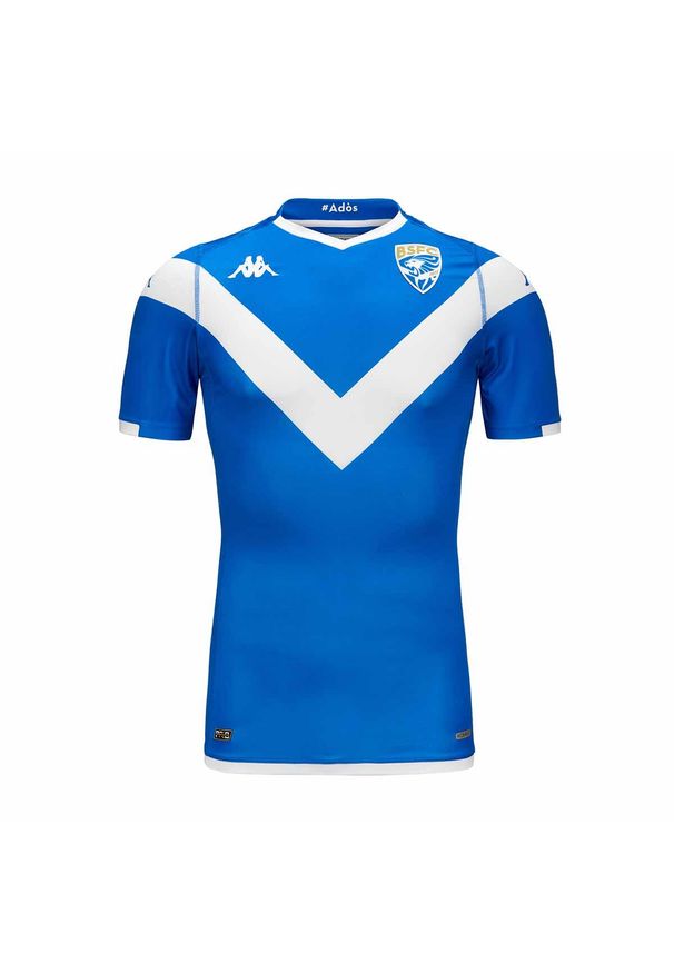 Kappa - Koszulka domowa Brescia Pro 2023/24. Kolor: wielokolorowy, niebieski, biały. Sport: piłka nożna