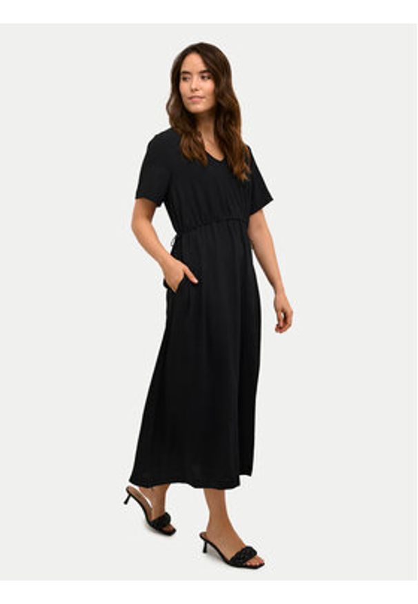 Kaffe Sukienka codzienna Dea 10508615 Czarny Regular Fit. Okazja: na co dzień. Kolor: czarny. Materiał: syntetyk. Typ sukienki: proste. Styl: casual