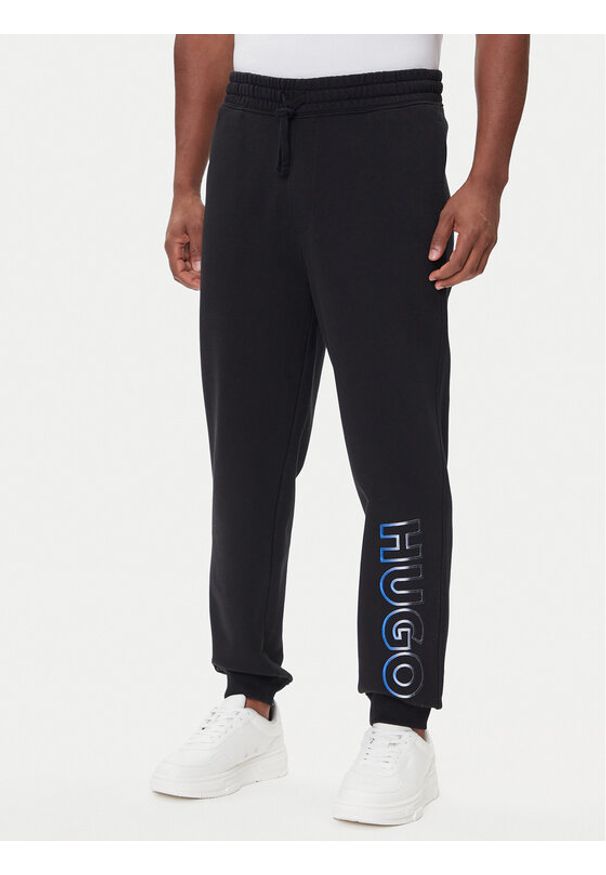 Hugo - HUGO Spodnie dresowe Nogtro 50549149 Czarny Regular Fit. Kolor: czarny. Materiał: bawełna