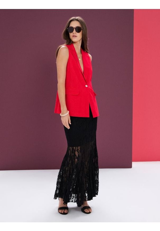 Sinsay - Tiulowa spódnica - czarny. Kolor: czarny. Materiał: tiul