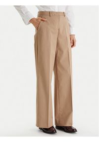 TOMMY HILFIGER - Tommy Hilfiger Spodnie materiałowe WW0WW49471 Beżowy Wide Leg. Kolor: beżowy. Materiał: bawełna #1