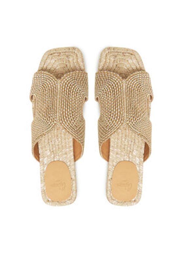 Castañer Espadryle Puri/256 025709 Złoty. Kolor: złoty. Materiał: materiał