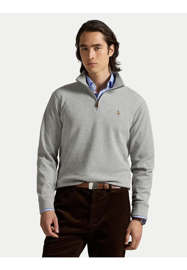 Polo Ralph Lauren Sweter 7,10672E+11 Szary Regular Fit. Typ kołnierza: polo. Kolor: szary. Materiał: bawełna