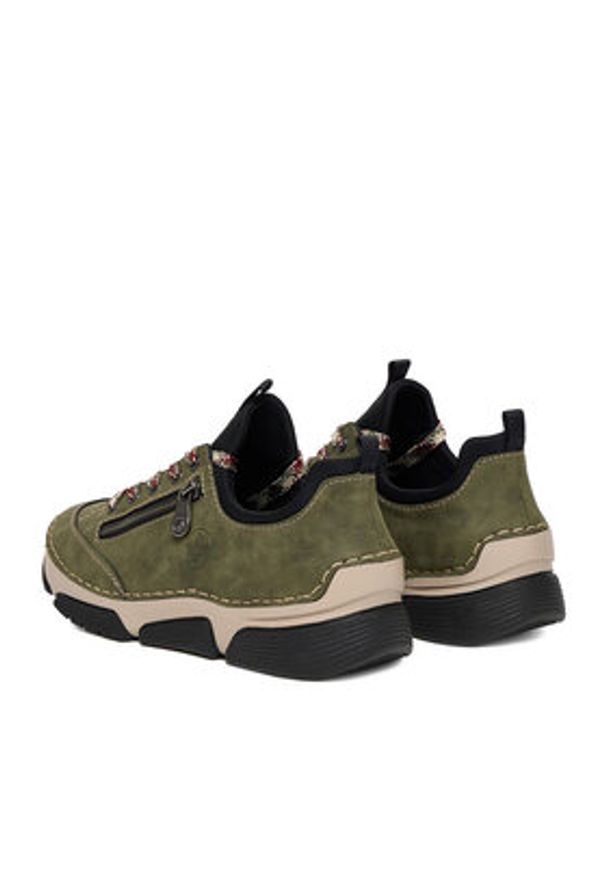 Rieker Sneakersy 45973-54 Zielony. Kolor: zielony. Materiał: syntetyk, materiał