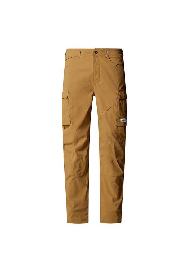 Spodnie męskie The North Face Cargo Exploration 0A8EC61731 - brązowe. Kolor: brązowy. Materiał: tkanina, nylon, elastan, skóra