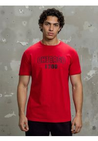 Sinsay - Bawełniana koszulka z krótkim rękawem - czerwony. Kolor: czerwony. Materiał: bawełna. Długość rękawa: krótki rękaw. Długość: krótkie #1