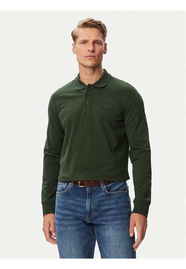 Beverly Hills Polo Club Polo P-SS26M-P424125BTGR Zielony ciemny Regular Fit. Typ kołnierza: polo. Kolor: zielony. Materiał: bawełna