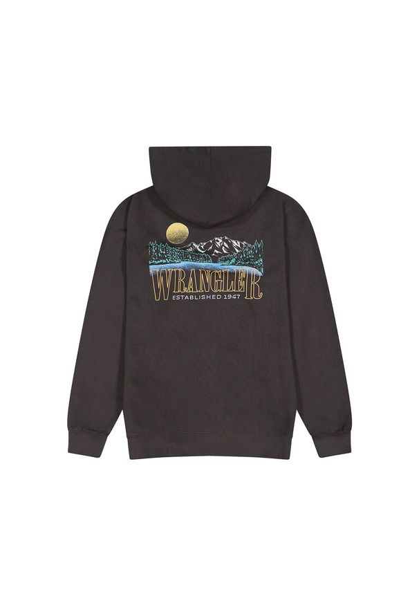Wrangler - WRANGLER MĘSKA BLUZA HOODIE FADED BLACK 112357336 W6M9014116. Typ kołnierza: kaptur