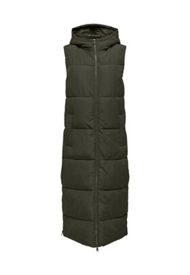 JDY Bezrękawnik Thunder 15300253 Khaki Regular Fit. Kolor: brązowy. Materiał: syntetyk. Długość rękawa: bez rękawów