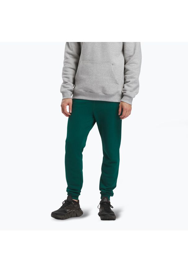 Reebok Fitness - Spodnie męskie Reebok Identity Small Logo Fleece Jogger. Kolor: zielony. Sport: fitness